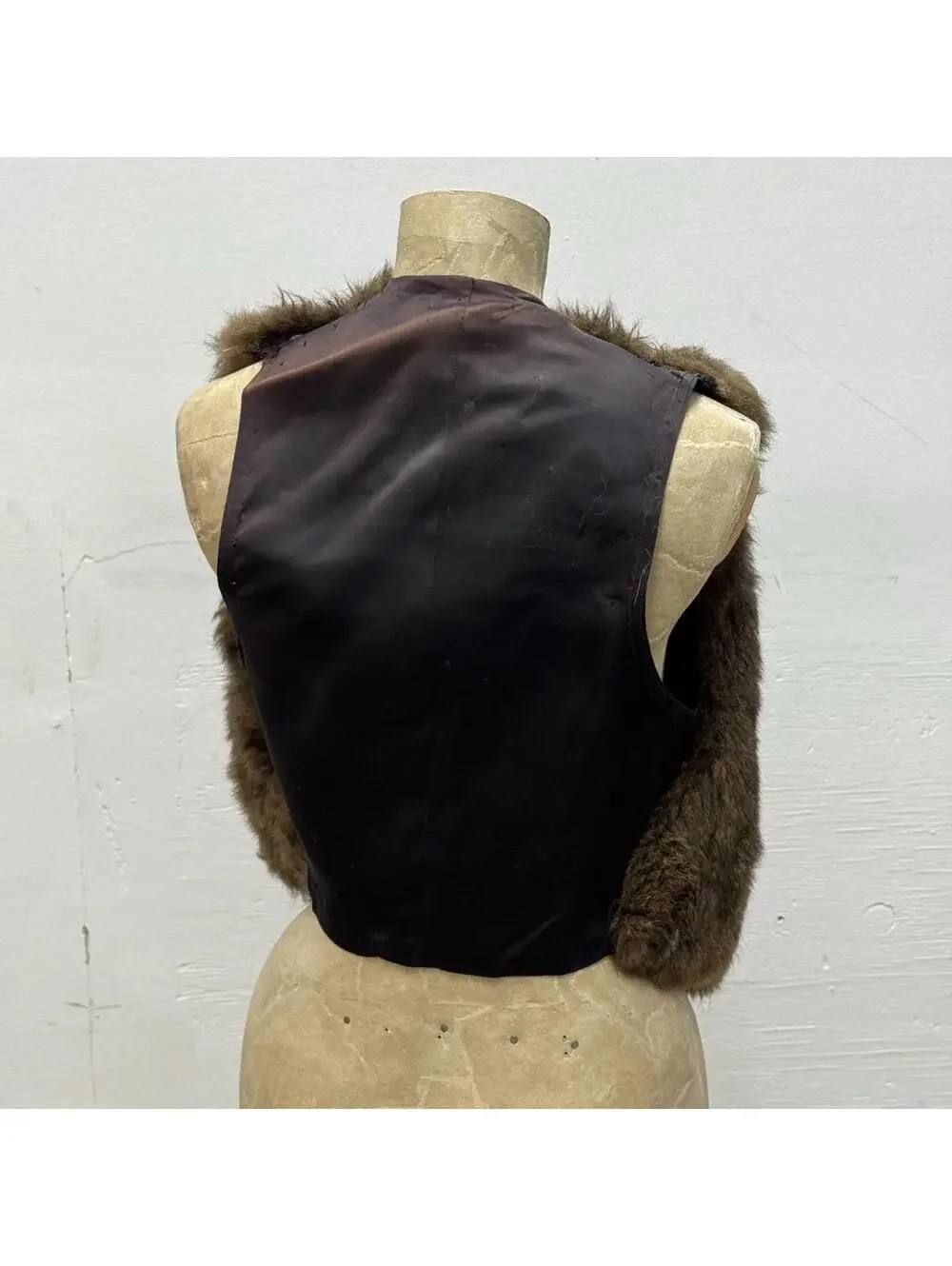 Vintage 60s 70s Rabbit Fur Western Film Costume Vest